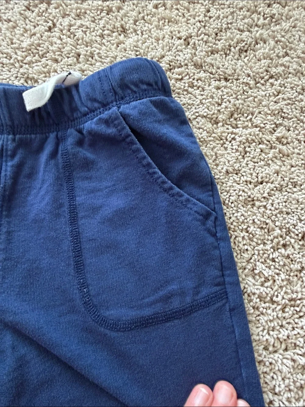 Carter's boys Navy Knit Pull-On Shorts with White Drawstring size 7